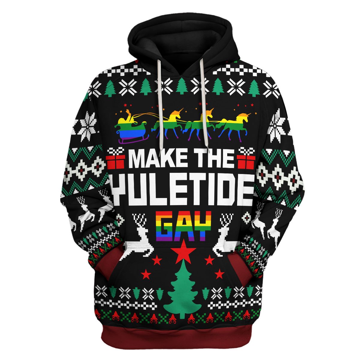 YMskins Tops Pullover Sweatshirt Make The Yuletide Gay Pride 3D Apparel