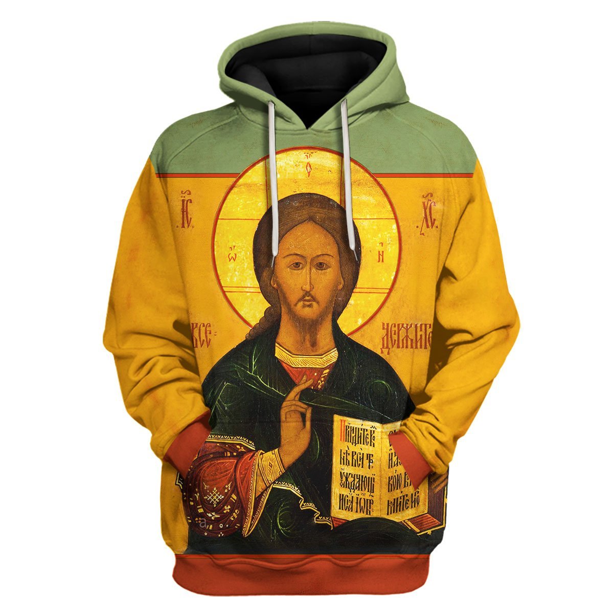 YMskins Unisex Tops Pullover Sweatshirt Orthodox Jesus 3D Apparel