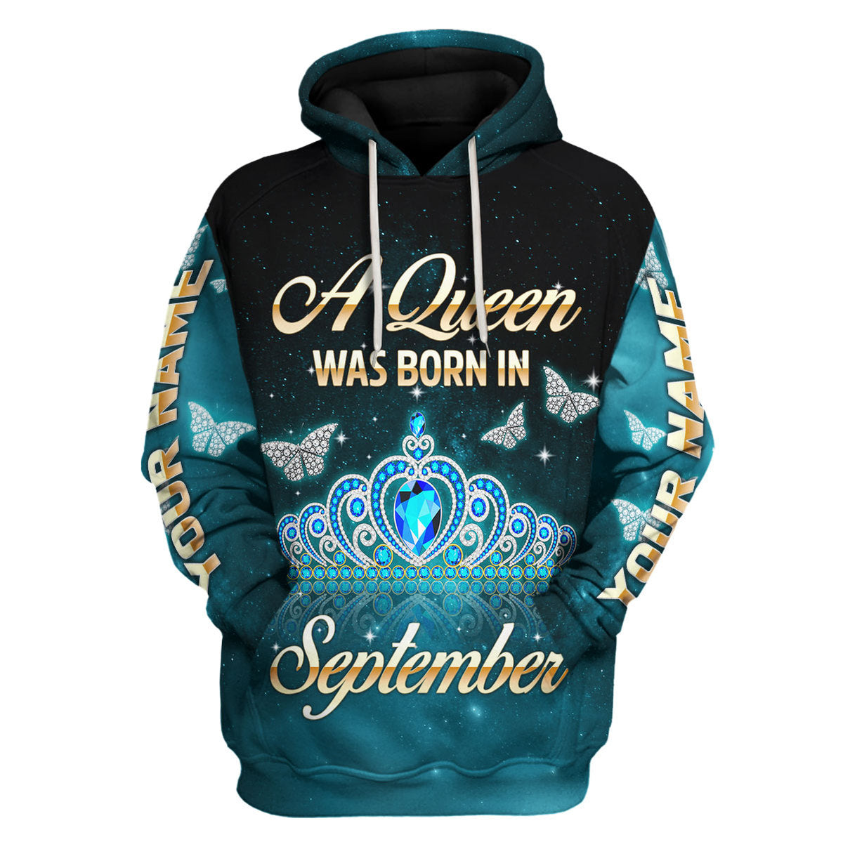 YMskins Personalized Hoodie September Girl All Over Printed