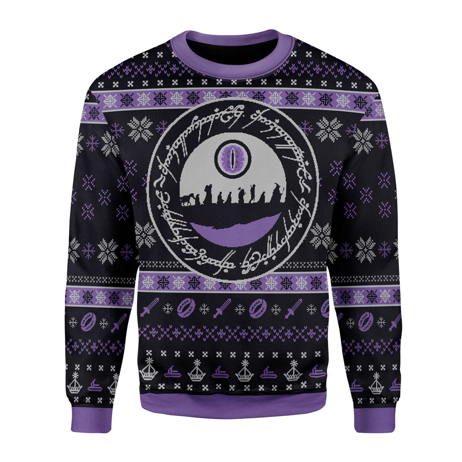 YMskins Christmas Sweater The Lord of the Rings The Fellowship 3D Apparel