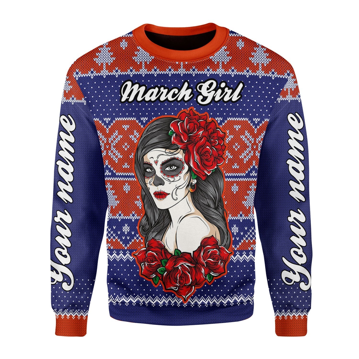 YMskins Personalized Ugly Sweater March Girl All Over Printed