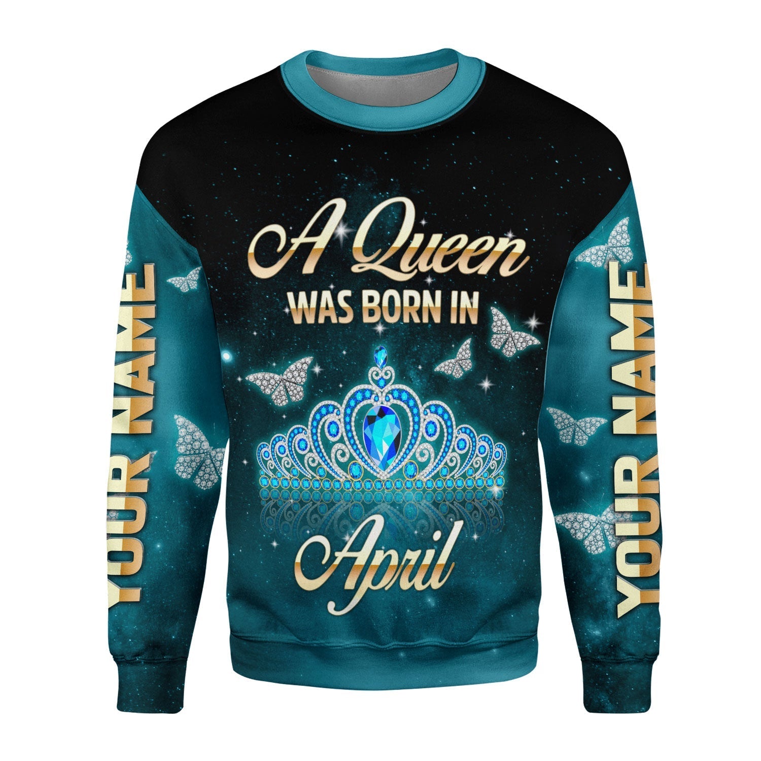 YMskins Personalized Ugly Sweater April Girl All Over Printed