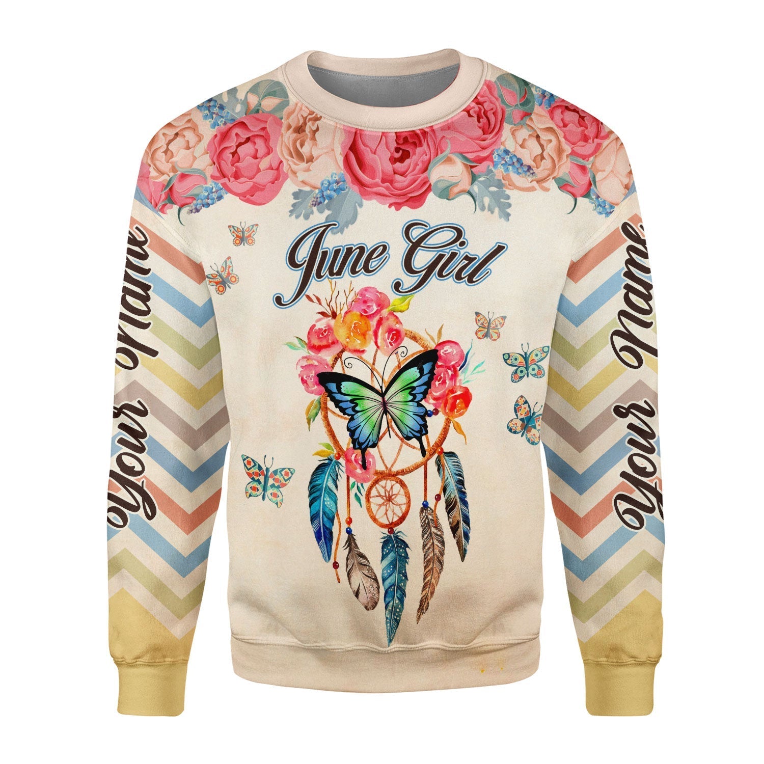 YMskins Personalized Ugly Sweater June Girl All Over Printed