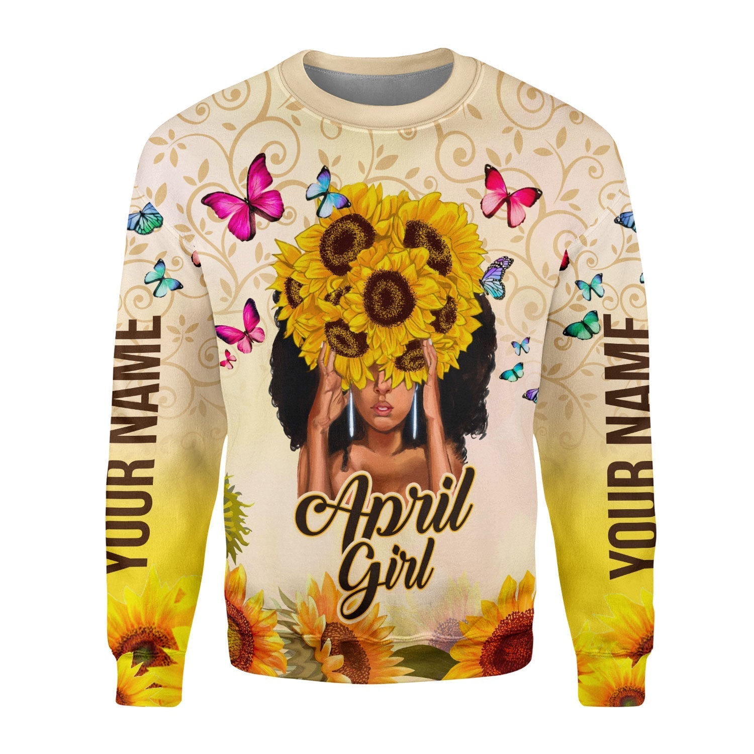YMskins Personalized Ugly Sweater April Girl All Over Printed