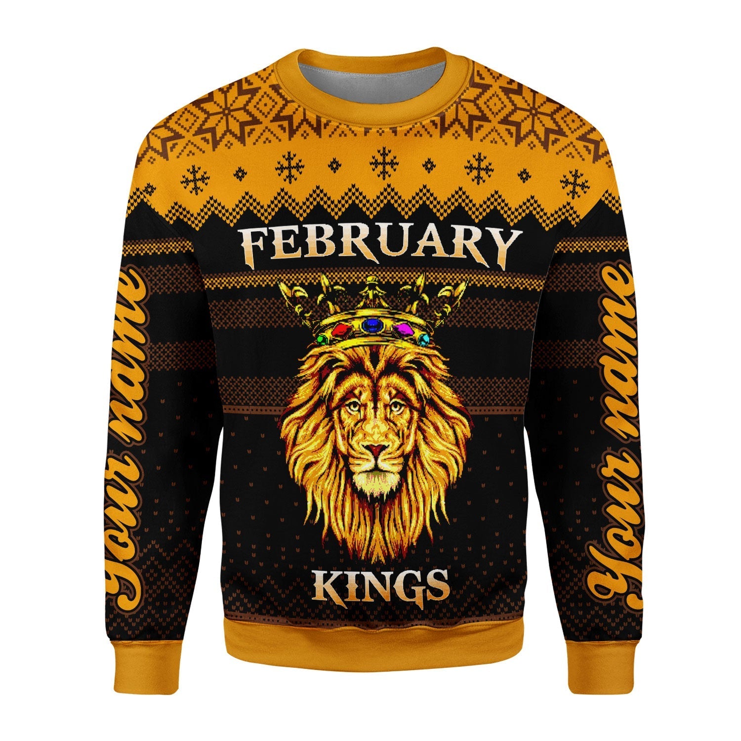 YMskins Personalized Ugly Sweater February Guy All Over Printed