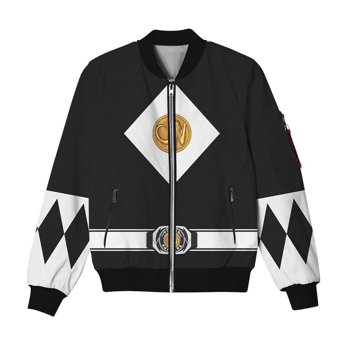 MakerHuman Black Ranger Mighty Morphin The Movie (1995) Bomber Jacket