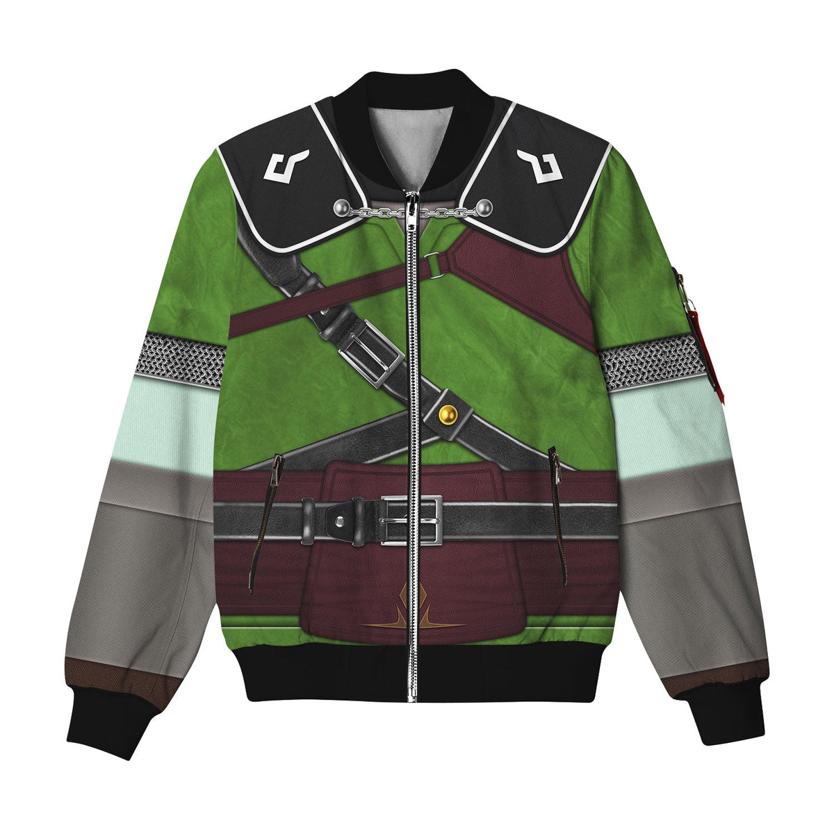 MakerHuman Tears Of The Kingdom Knights of Skyloft Green Bomber Jacket