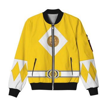 MakerHuman Yellow Ranger Mighty Morphin The Movie (1995) Bomber Jacket