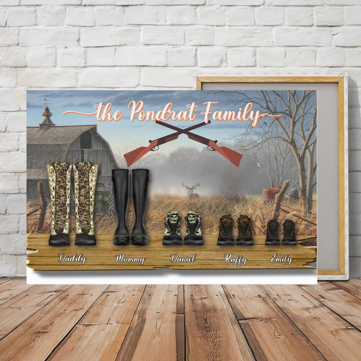 Customized Canvas Poster Wall Art Hunting Boots Style