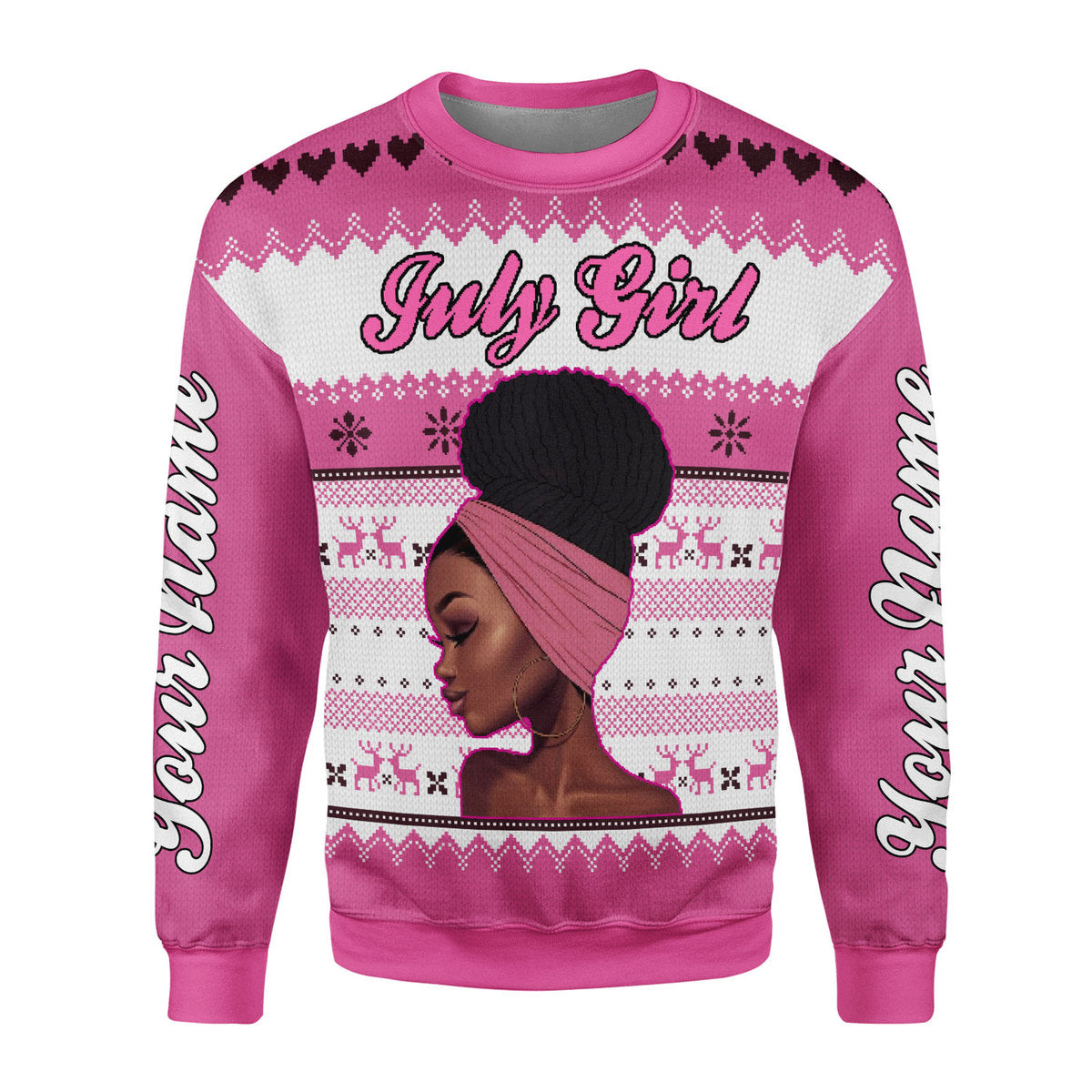 YMskins Personalized Ugly Sweater July Girl All Over Printed
