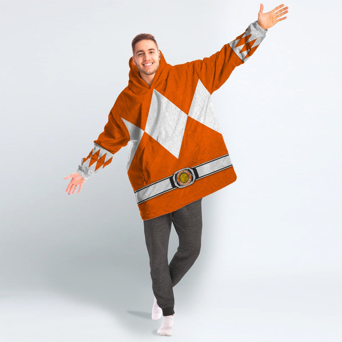Bulk and Skull Orange Rangers Over Size Snug Hoodie Fleece One Size