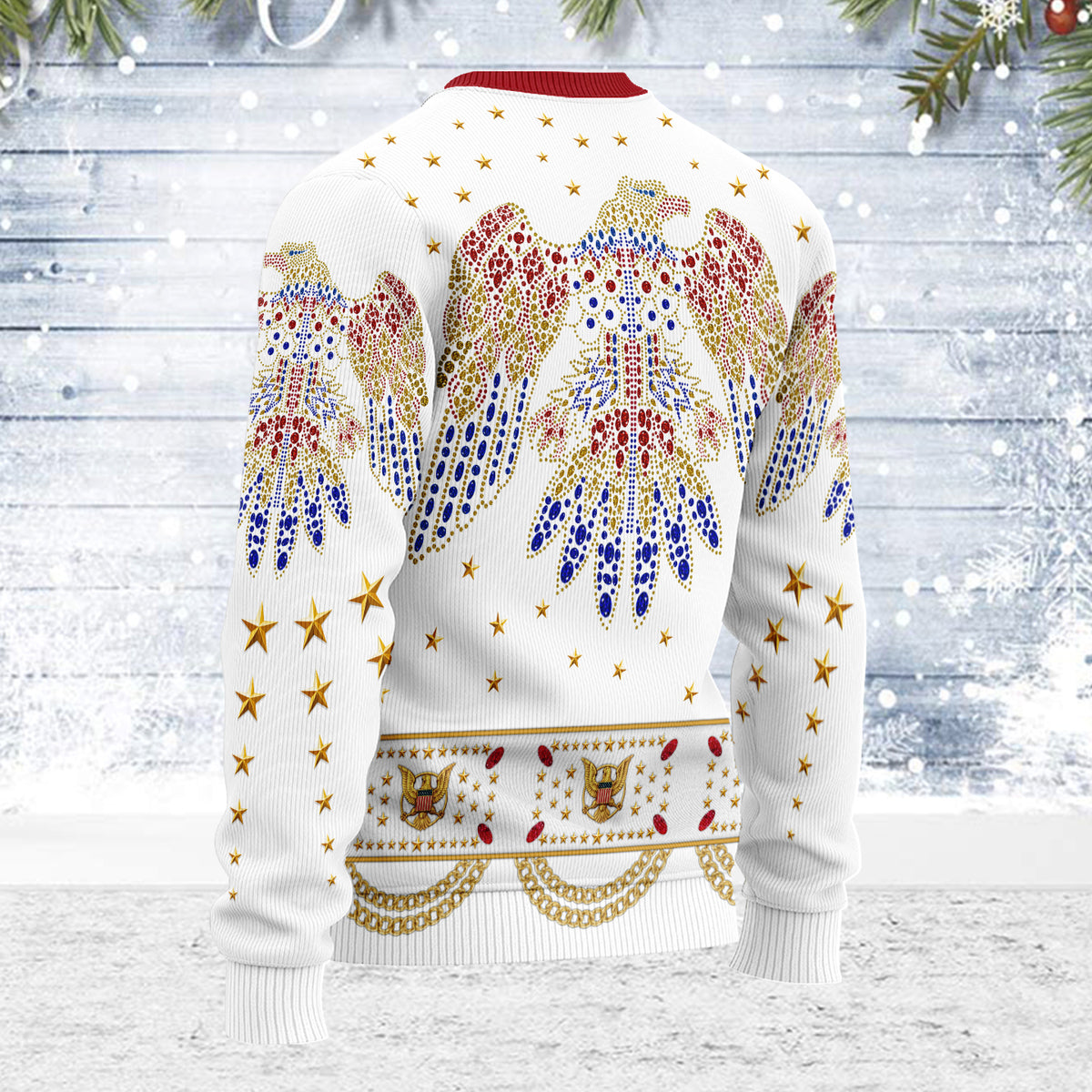 MakerHuman Elvis Aloha Eagle Christmas Wool Sweater