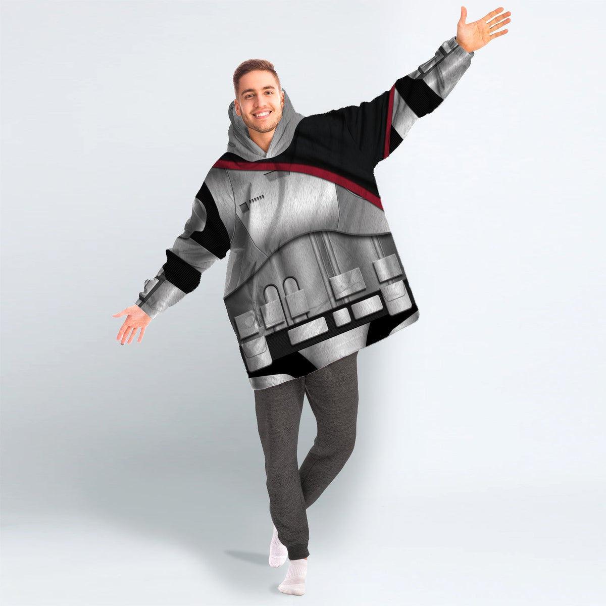 MakerHuman Captain Phasma's Armor Cosplay & Costume Over Size Hoodie Fleece One Size