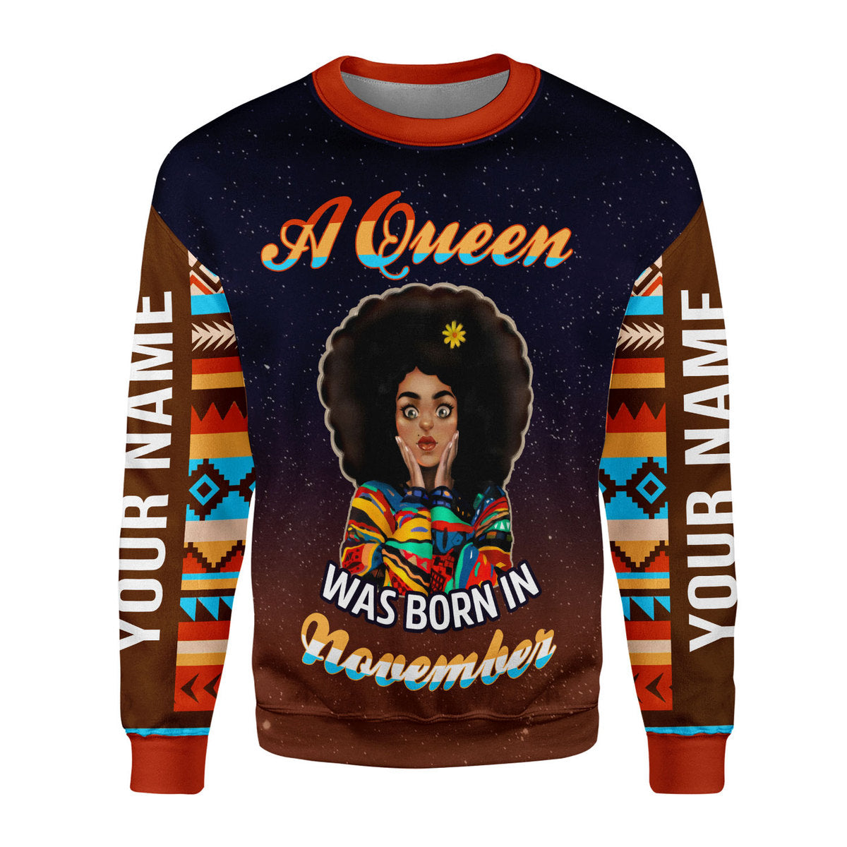 YMskins Personalized Ugly Sweater November Girl All Over Printed