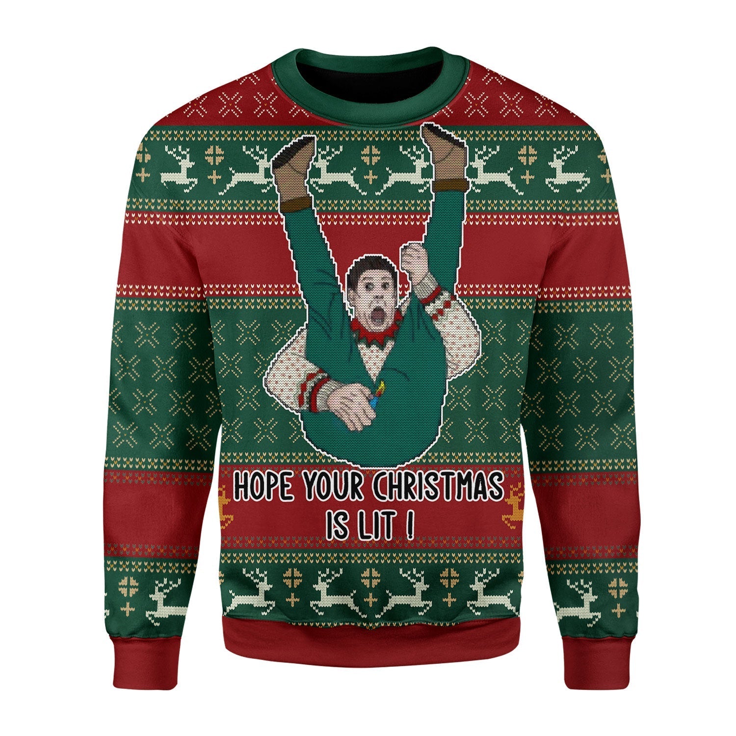 YMskins Christmas Sweater Hope Your Christmas Is Lit 3D Apparel