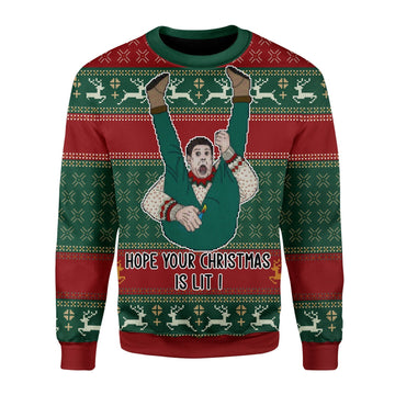 YMskins Christmas Sweater Hope Your Christmas Is Lit 3D Apparel