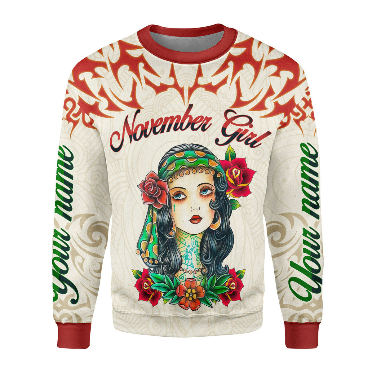 YMskins Personalized Ugly Sweater November Girl I Do What I Want All Over Printed