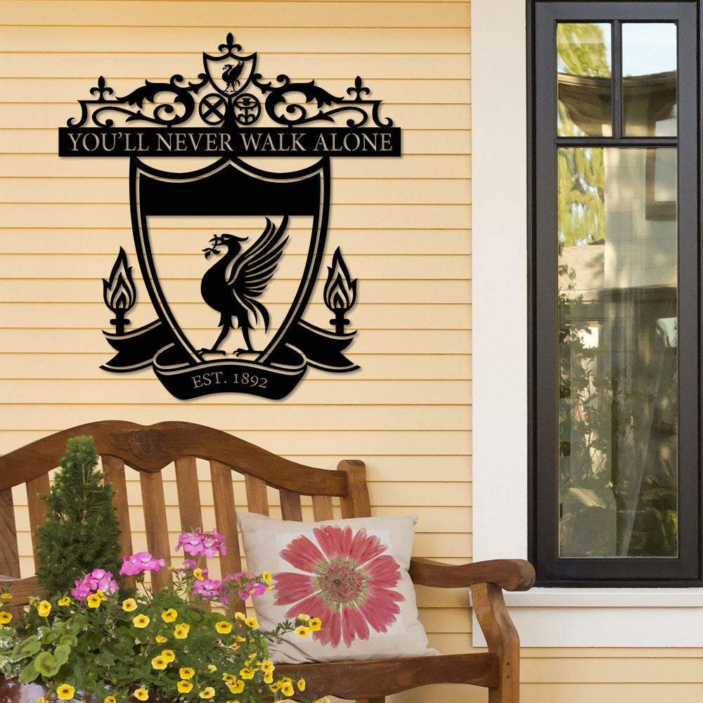 YMskins Liverpool - You'll Never Walk Alone Metal Wall Art Sign,Shankly Gates Hanging Wall Art