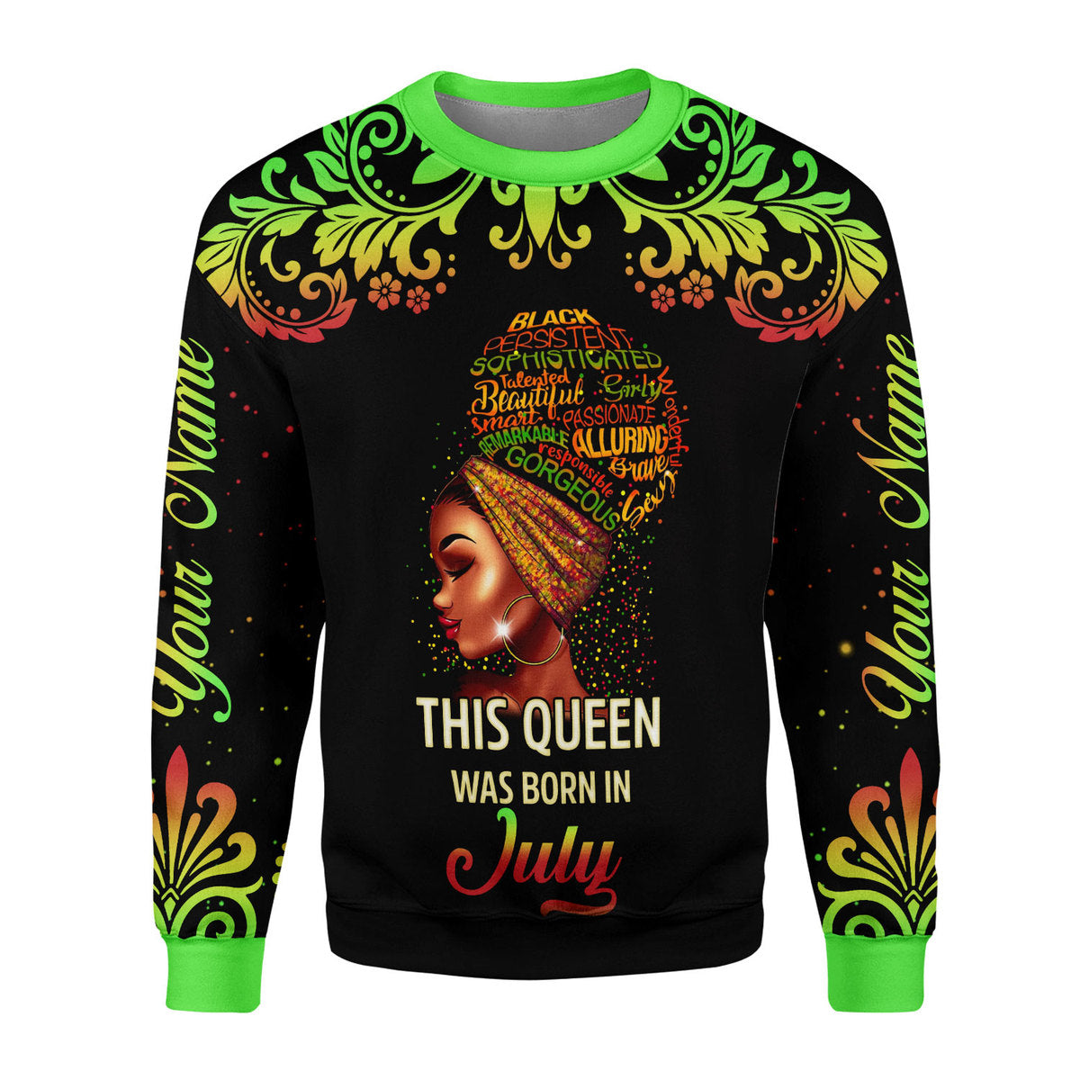 YMskins Personalized Ugly Sweater July Girl I Am 100% Me All Over Printed