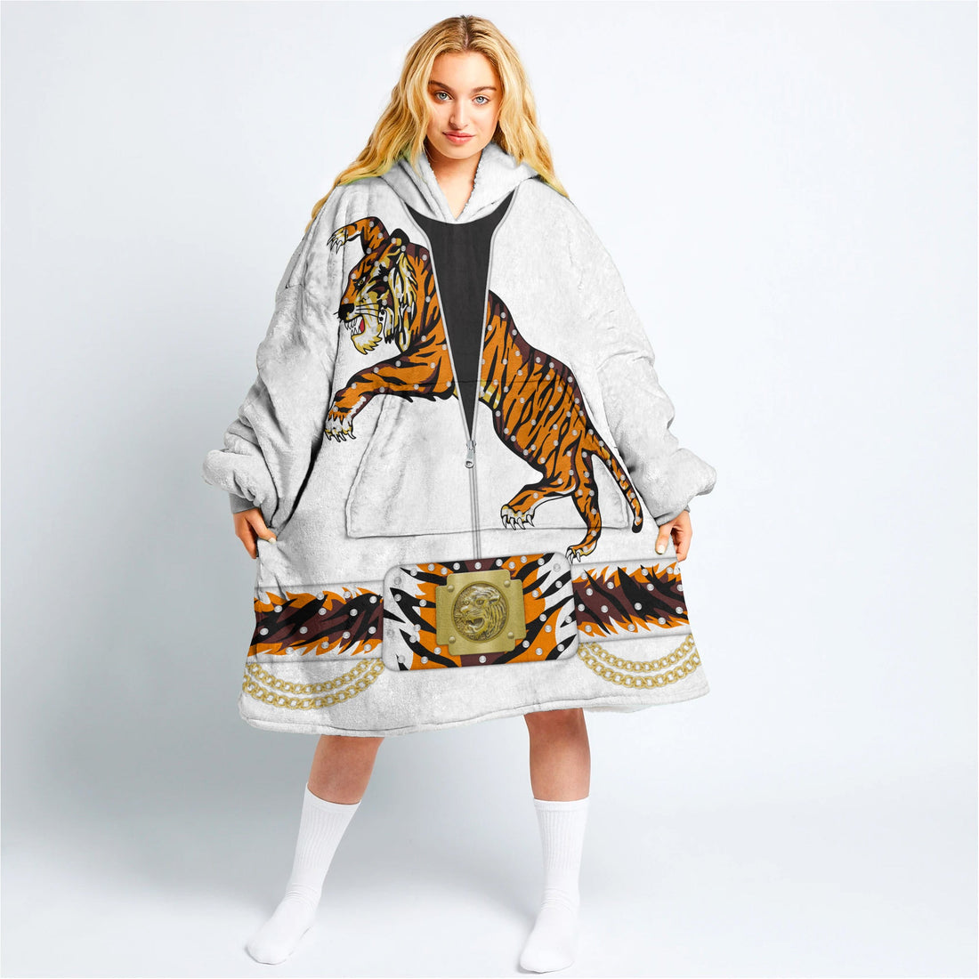 MakerHuman YMskins Elvis Presley Tiger Cosplay & Costume Over Size Hoodie Fleece One Size