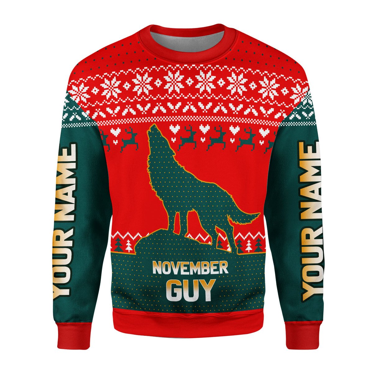 YMskins Personalized Ugly Sweater November Guy All Over Printed