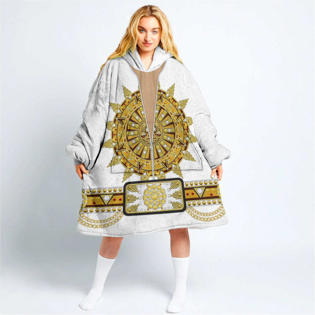 MakerHuman Sun Dial Elvis Cosplay & Costume Over Size Hoodie Fleece One Size