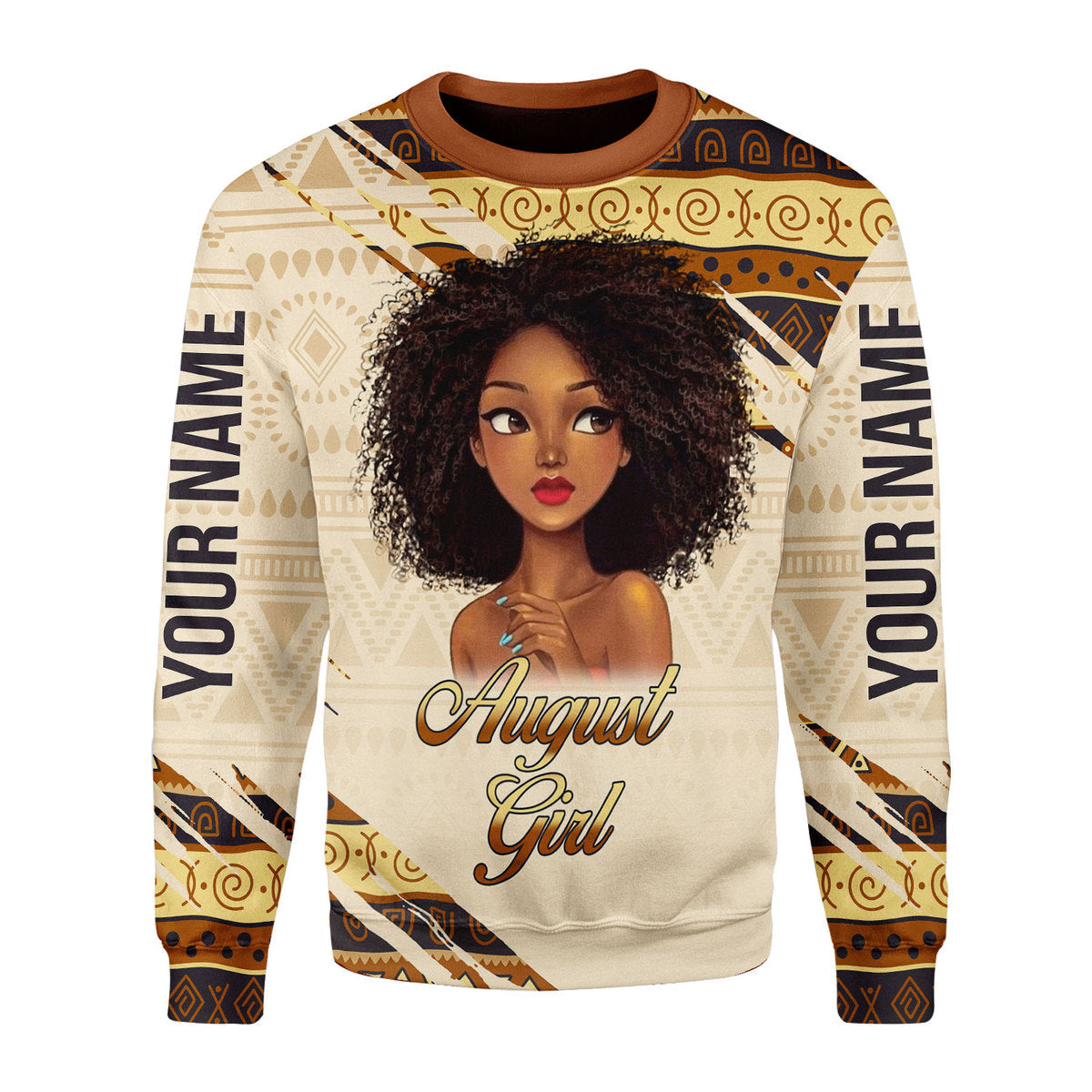 YMskins Personalized Ugly Sweater August Girl All Over Printed