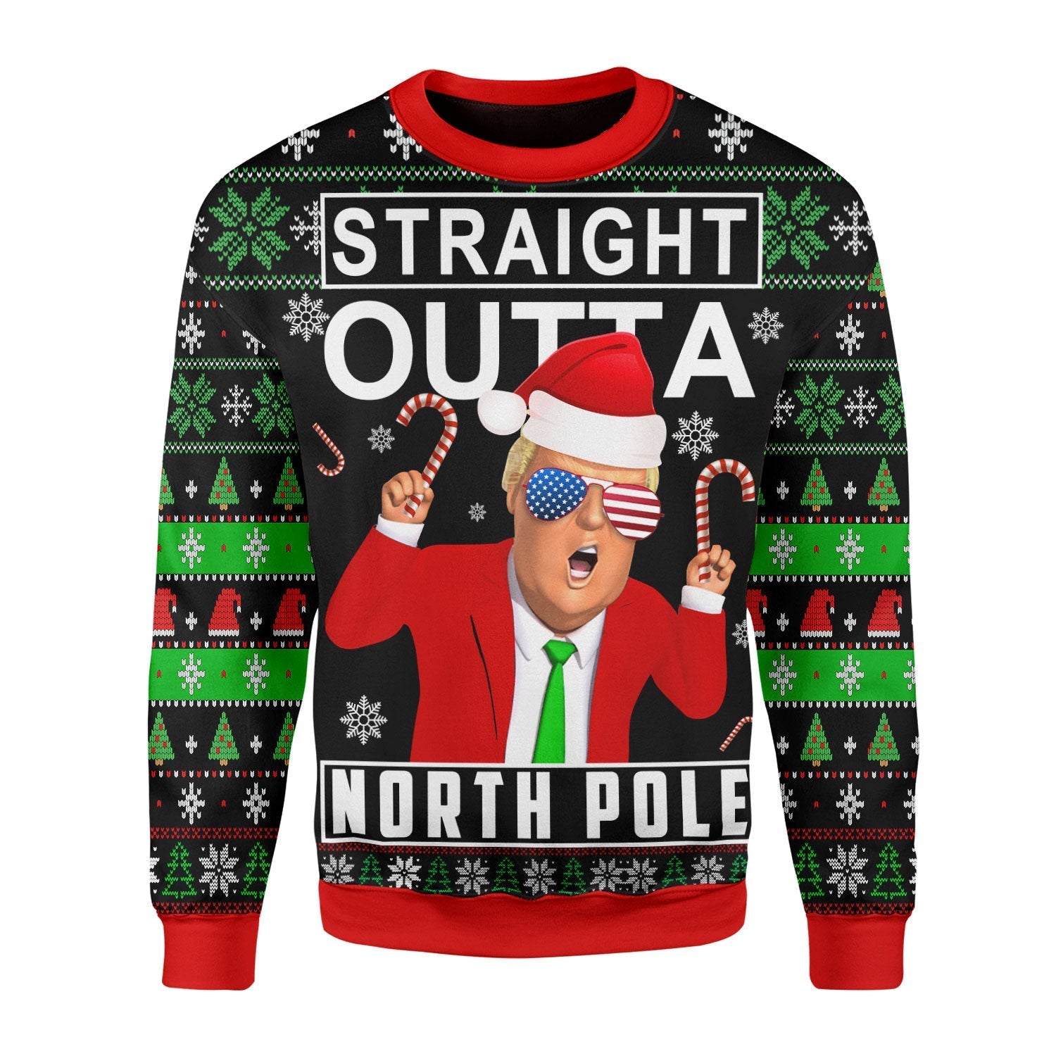 YMskins Christmas Sweater Straight Outta North Pole 3D Apparel