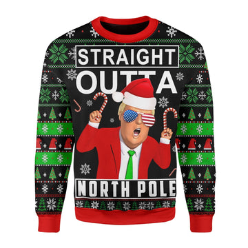 YMskins Christmas Sweater Straight Outta North Pole 3D Apparel
