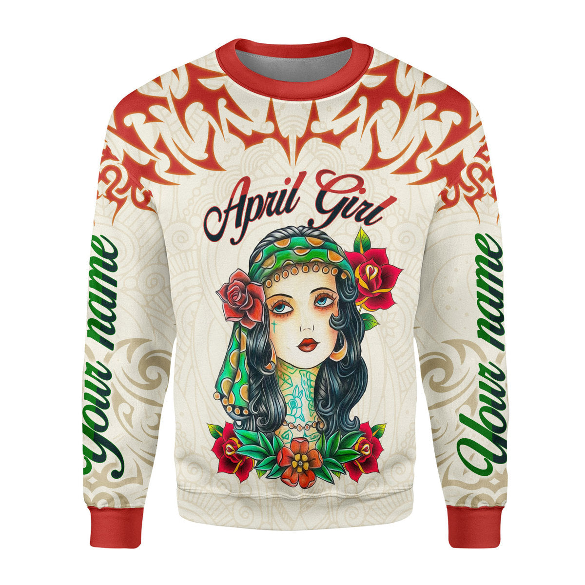 YMskins Personalized Ugly Sweater April Girl I Do What I Want All Over Printed