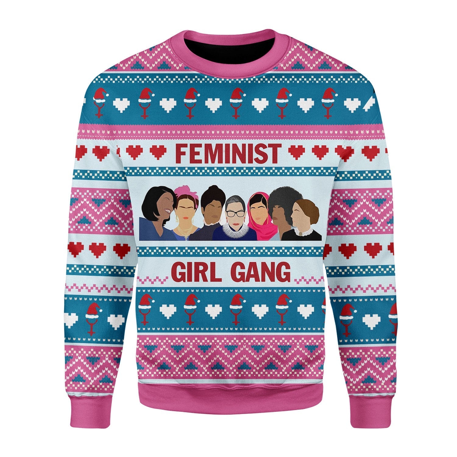 YMskins Christmas Sweater Feminist Girl Gang 3D Apparel