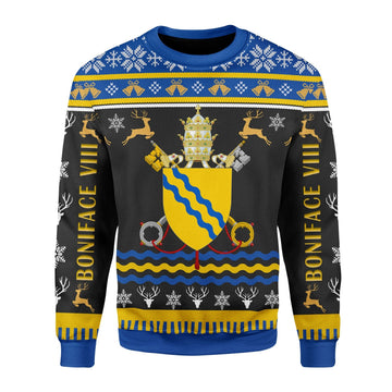 YMskins Christmas Sweater Pope Boniface VIII Coat of Arms 3D Apparel