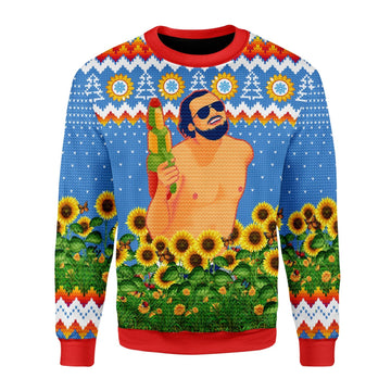 YMskins Christmas Sweater Leo Running With Water Gun 3D Apparel