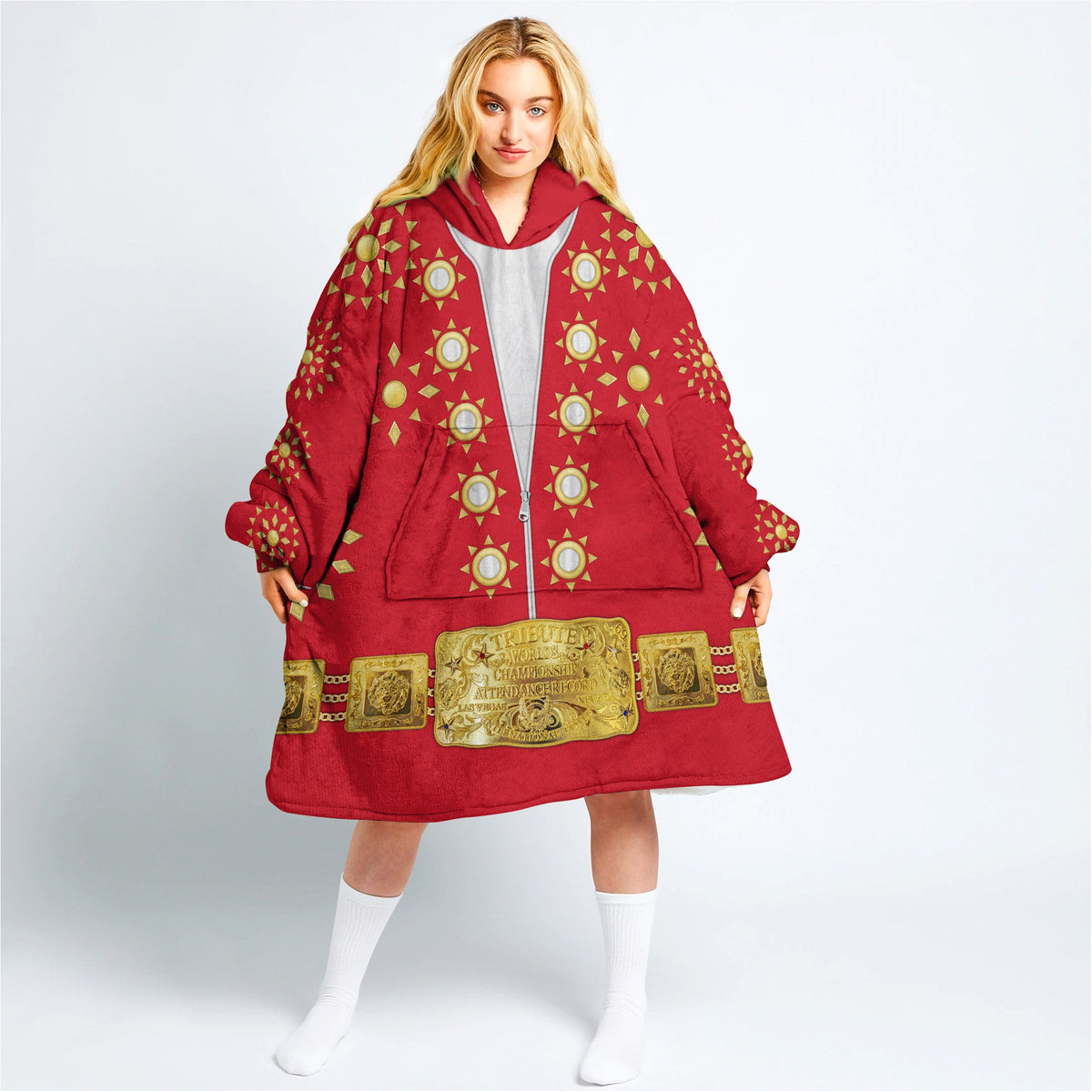 MakerHuman Elvis Burning Love Cosplay & Costume Over Size Hoodie Fleece One Size