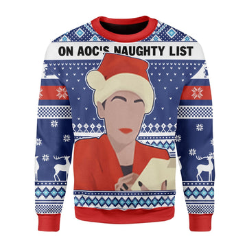 YMskins Christmas Sweater On AOC's Naughty List 3D Apparel