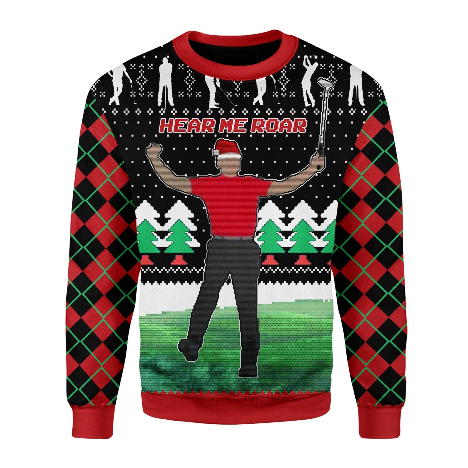 YMskins Christmas Sweater Here Him Roar 3D Apparel