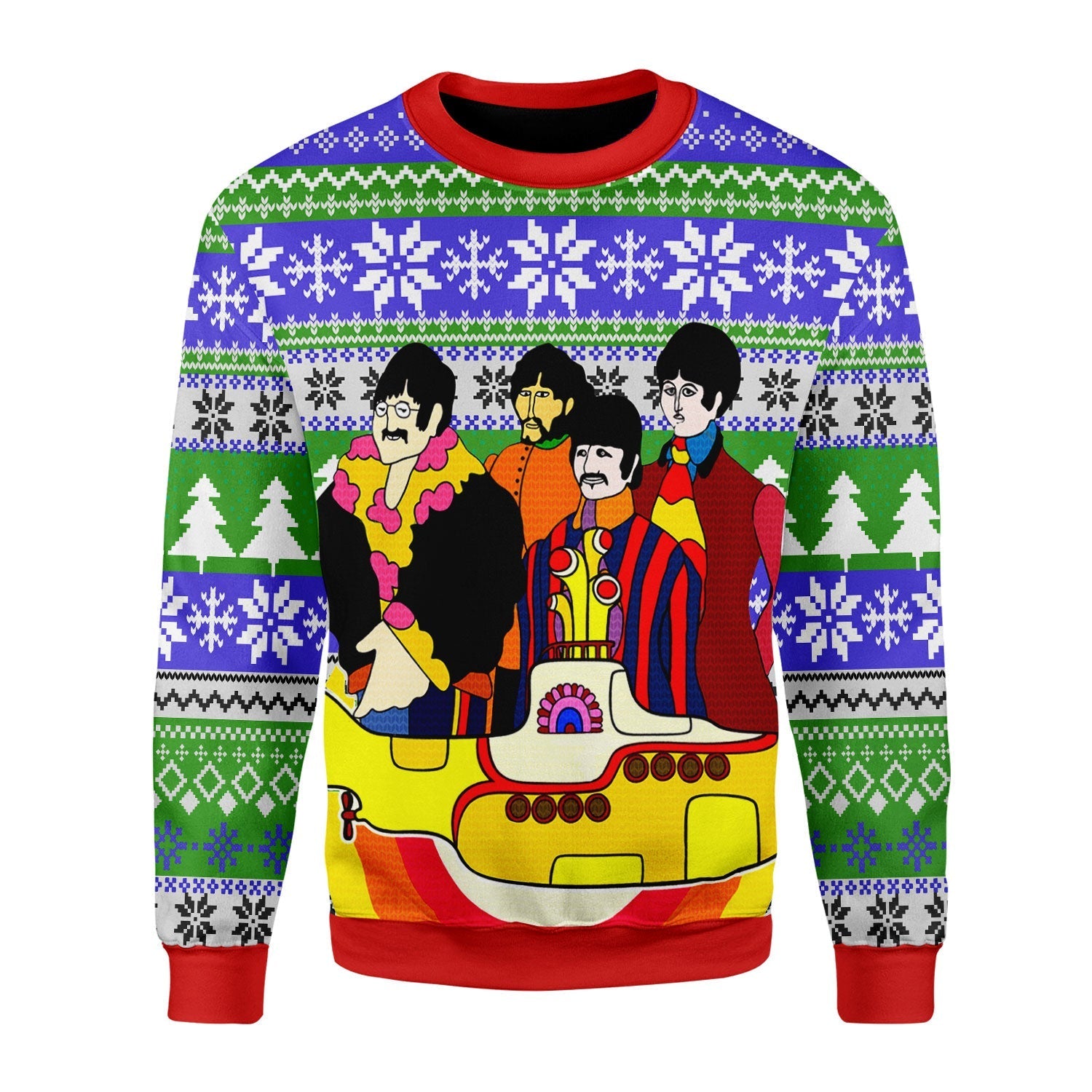 YMskins Christmas Sweater The Beatles Hippie 3D Apparel