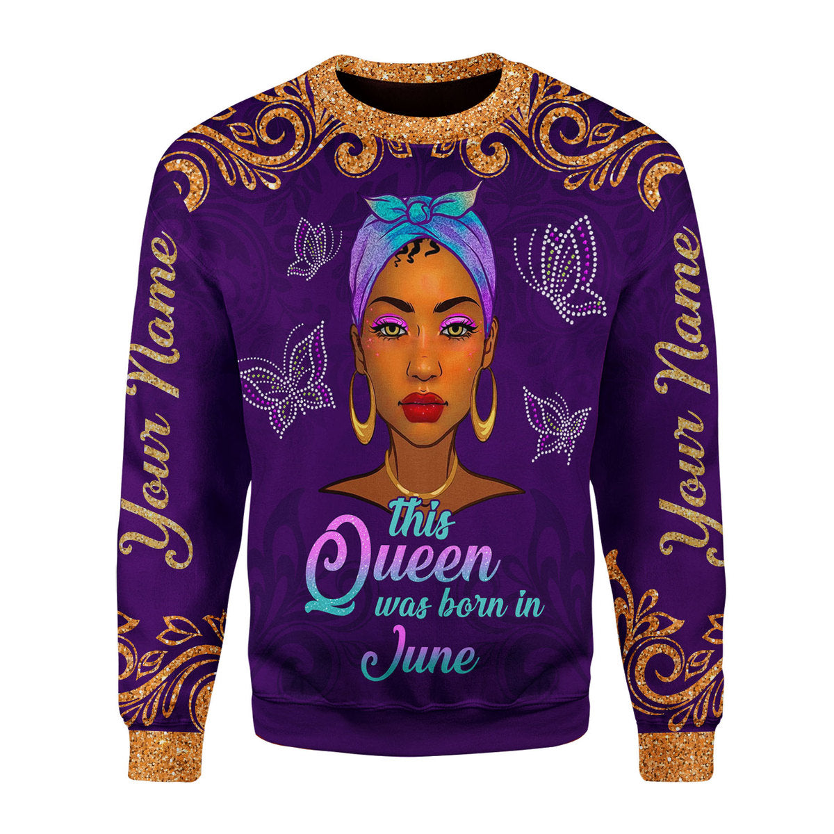 YMskins Personalized Ugly Sweater June Queen All Over Printed