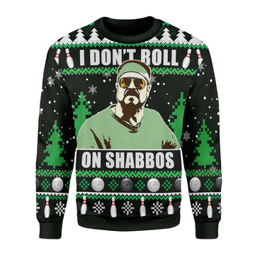 YMskins Christmas Sweater I Don’t Roll on Shabbos 3D Apparel