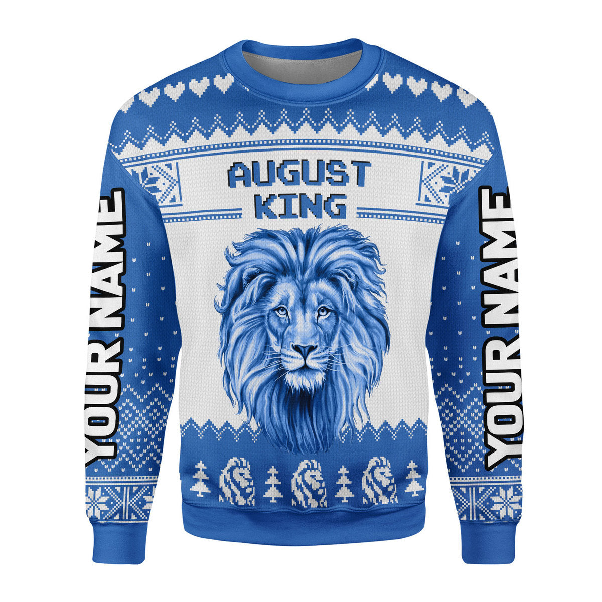 YMskins Personalized Ugly Sweater August Guy All Over Printed