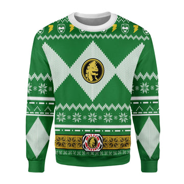 YMskins Christmas Sweater Green Power Ranger 3D Apparel