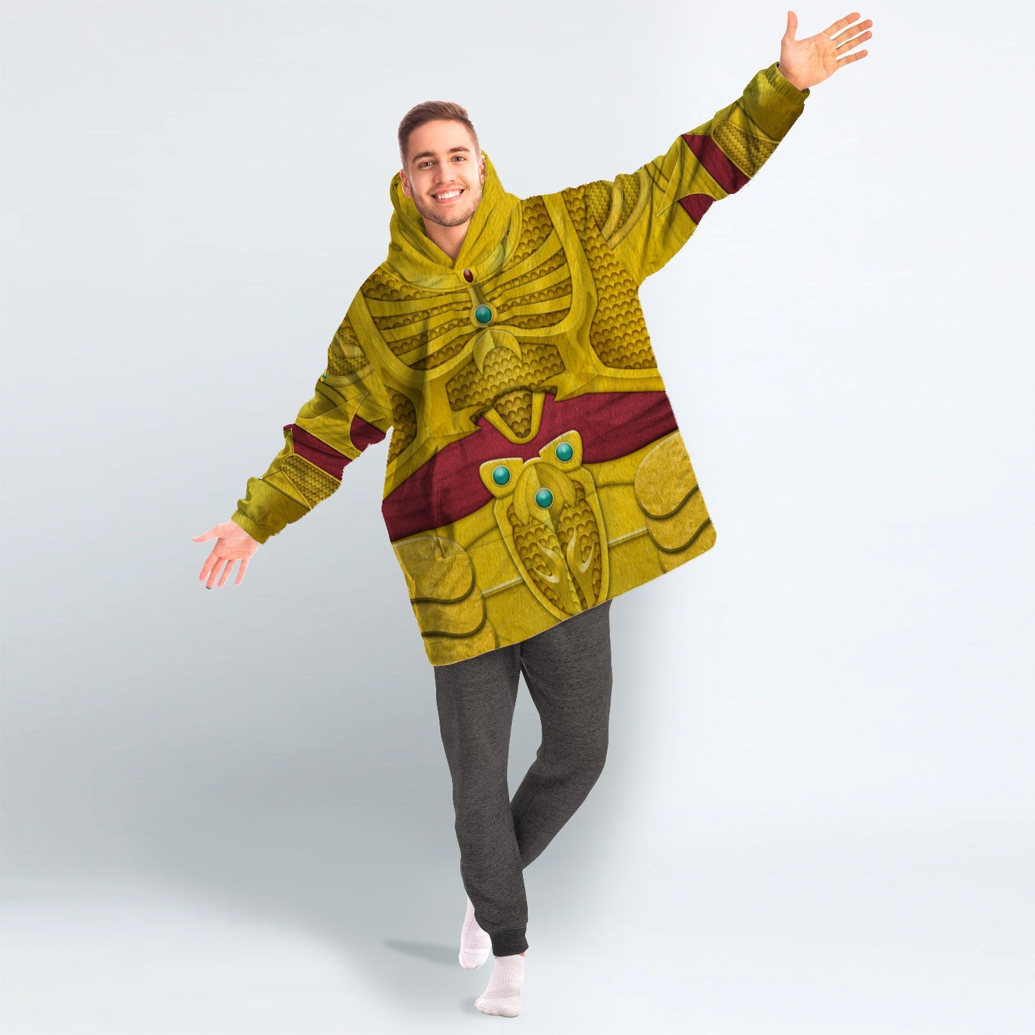 Goldar Mighty Morphin Over Size Snug Hoodie Fleece One Size