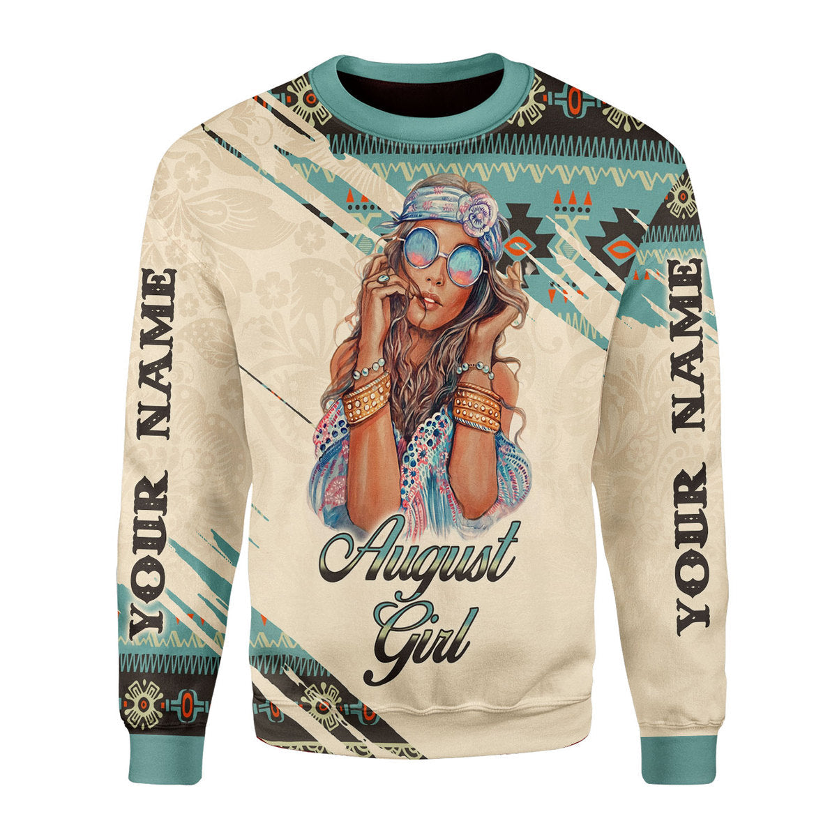 YMskins Personalized Ugly Sweater August Girl All Over Printed