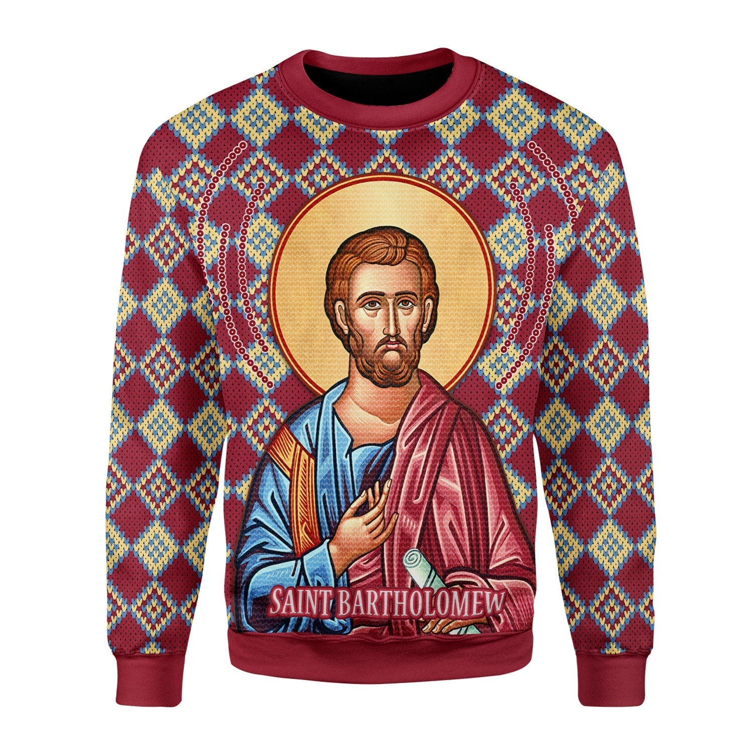 YMskins Christmas Sweater Bartholomew the Apostle 3D Apparel
