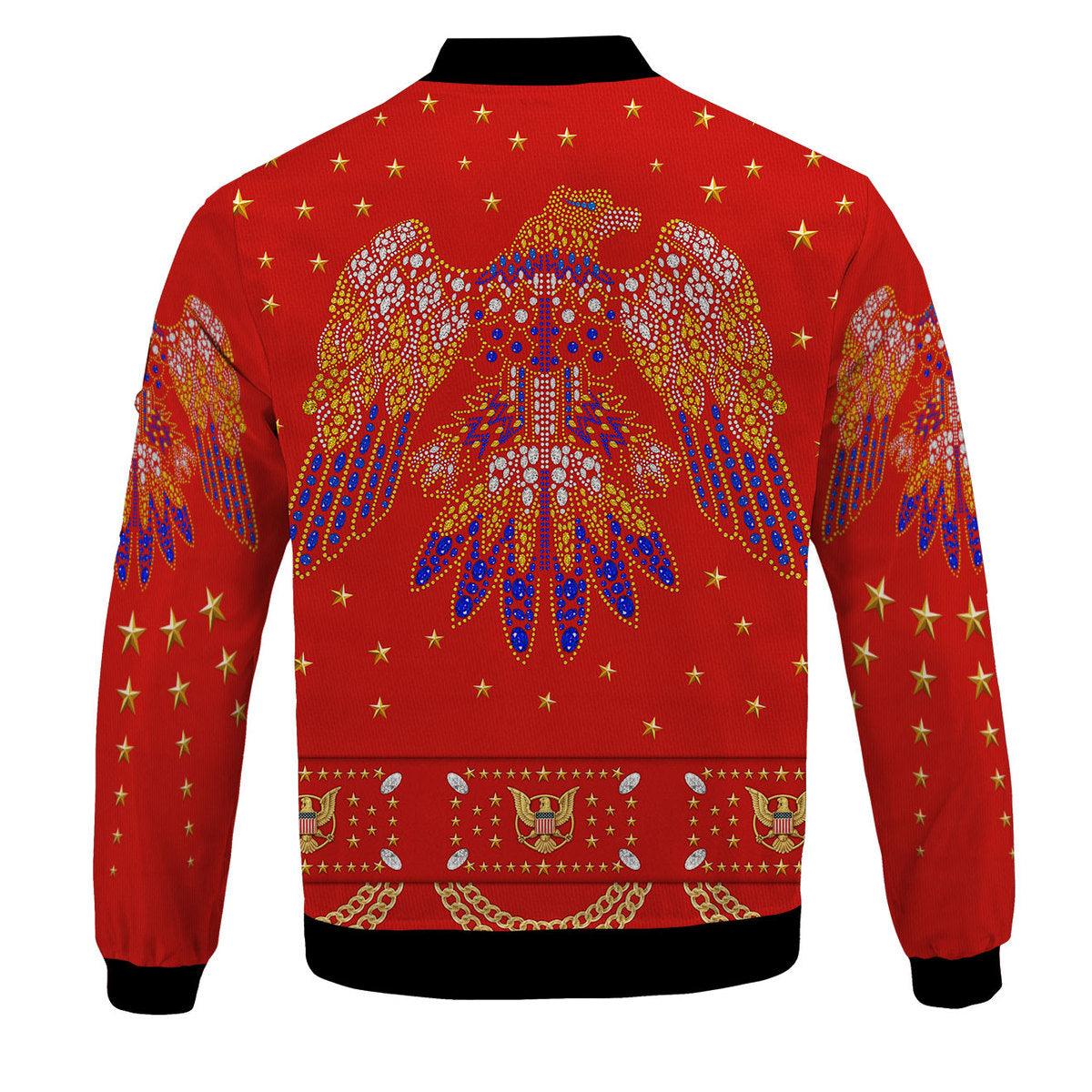 Gearhomie Elvis Eagle Red Bomber Jacket - Gearhomie.com