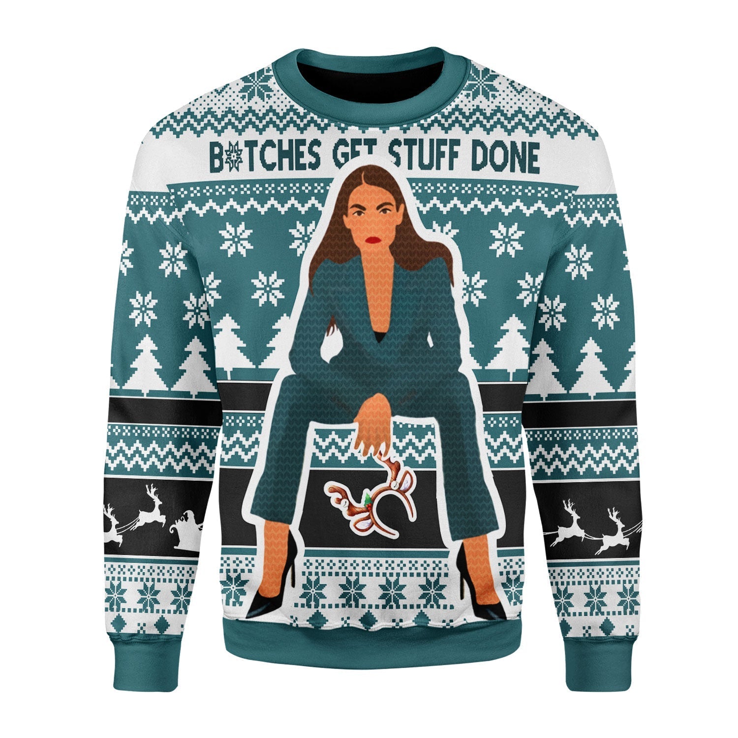 YMskins Christmas Sweater B*tches Get Stuff Done 3D Apparel