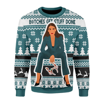 YMskins Christmas Sweater B*tches Get Stuff Done 3D Apparel