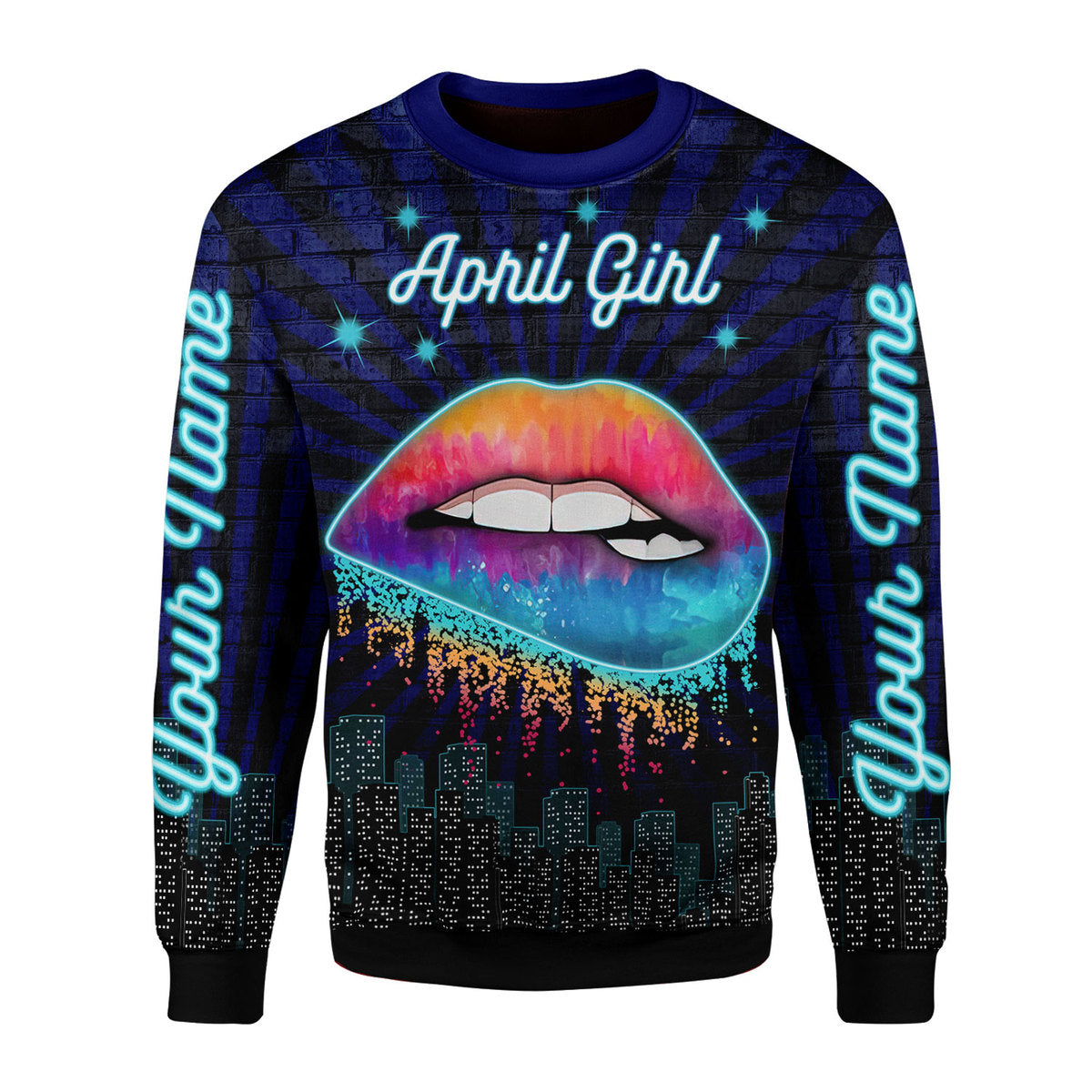 YMskins Personalized Ugly Sweater April Girl All Over Printed