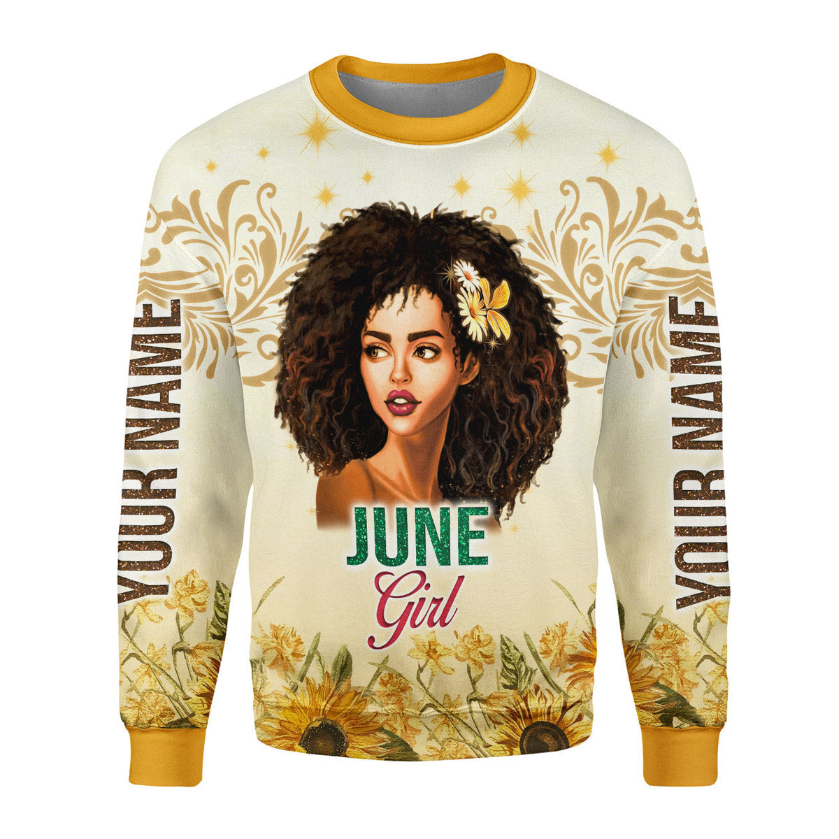 YMskins Personalized Ugly Sweater June Girl All Over Printed
