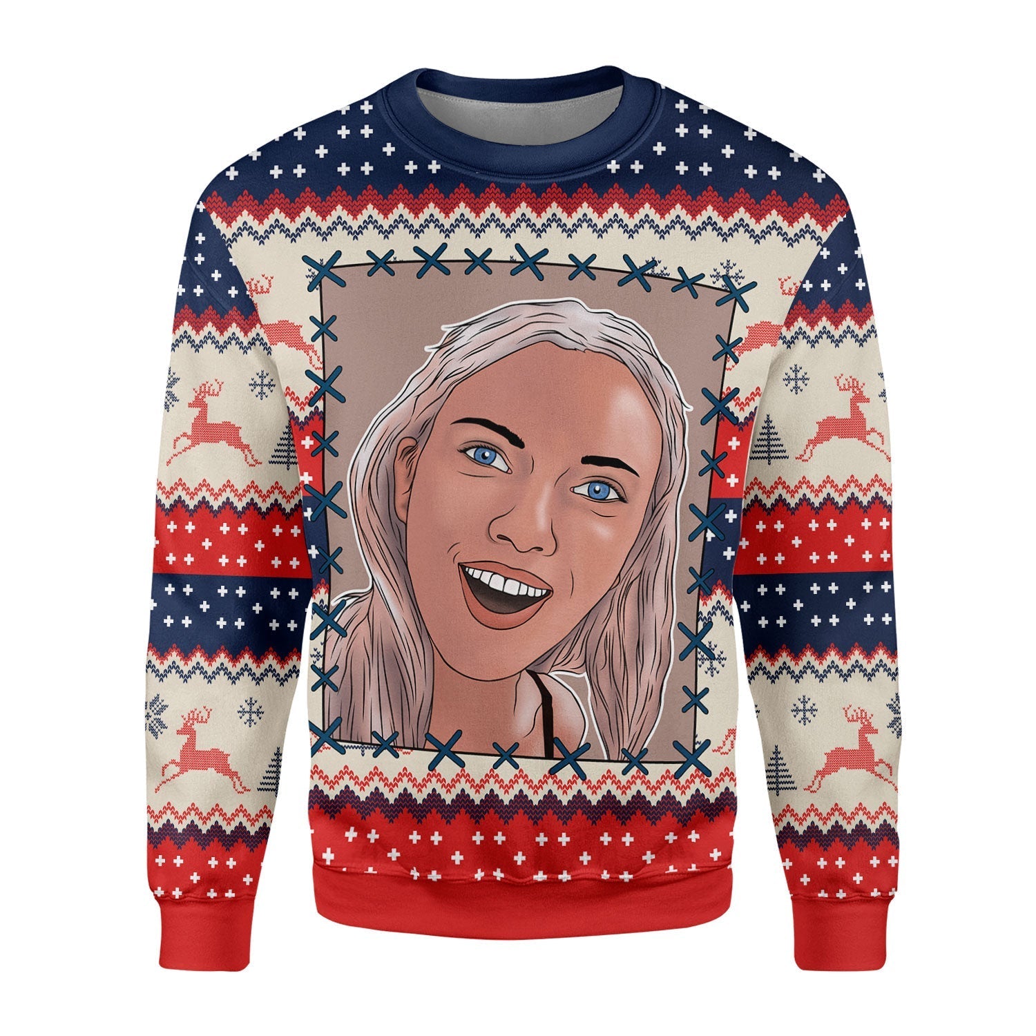 YMskins Christmas Sweater Scarlett Johansson Surprised Meme 3D Apparel